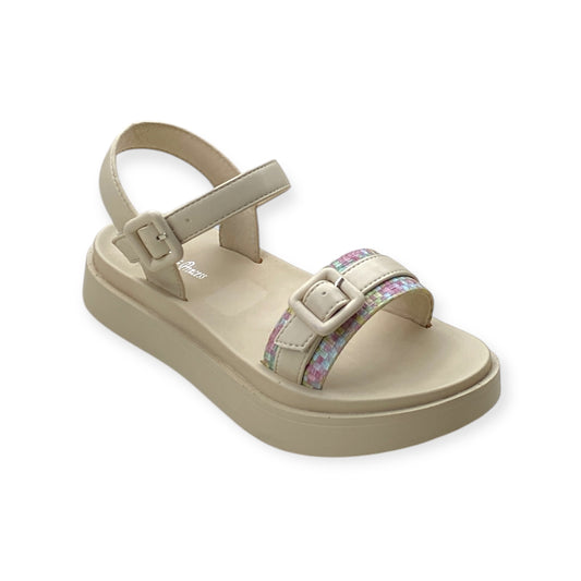 Imported Buckle Strap Girls Sandal with Cushioned Sole for Comfort